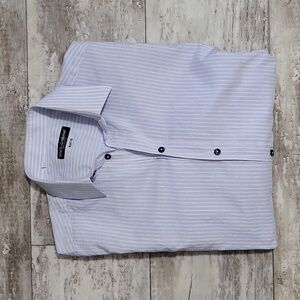 Dolce & Gabbana Martini Blue Pinstripe Long- Sleeves Shirt